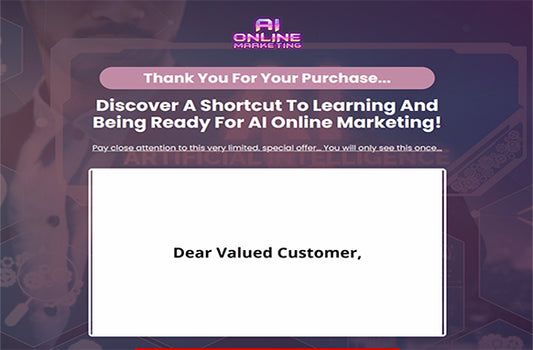 AI Online Marketing Upgrade Package