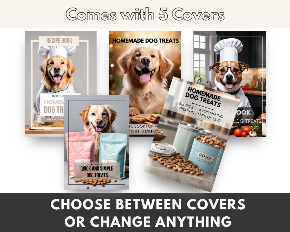 Dog Treat Recipe Book: Canva Template with Resell Rights (PDF)  🐶Here's your Dog Recipe Book (MRR + PLR) with full resale rights