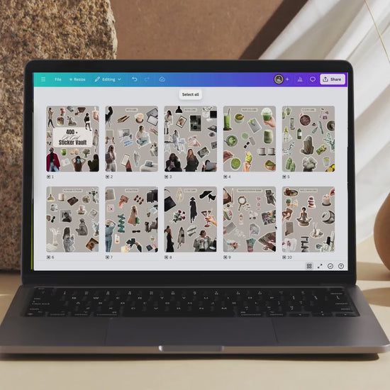 400+ Viral Instagram Carousel Stickers: Aesthetic Canva Templates with MRR & PLR Rights